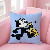 Cartoon F-Felix the Cat Cushion Cover Comfortable Reversible Pillow Cover Ideal for Car Sofa Bedroom & Beyond 12x12Inch