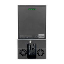 Xbox Series X Galinis Aušinimo Ventiliatorius Vertikalus Aušinimo Stovas su RGB Apšvietimu Tylūs Dvigubi Ventiliatoriai 1 USB Prievadas Xbox Series X Priedui juoda