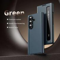 Leather Case for Samsung Galaxy Z Fold 3 4 5 6 7 with Mirror Smart View Window, S-View Cases,Flip Phone Cover Phone Bumpers Galaxy Z Fold6 juoda