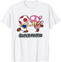 Super Mario Bros Happy Toads Classic Nintendo Duo T-Shirt XL