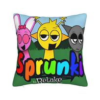 Sprunki personažų žaidimo pagalvės užvalkalas Poliesterio pagalvės užvalkalas Dovana Mesti pagalvės užvalkalas Sėdynės užvalkalas Su užtrauktuku 40X40cm 12x12Inch