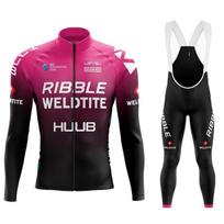 2026 Men's HUUB Team Edition Long Sleeve Cycling Suit Set Breathable Strap Set Spring and Autumn XS