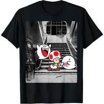 Super Mario Toad And Boo Haunted Mansion Portrait Poster T-Shirt S juoda