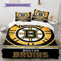 Boston Bruins Rašto Patalynės Antklodės Komplektas Antklodės Užvalkalas Pagalvės Užvalkalas Namų Puošyba Dovana (1 * antklodės užvalkalas + 2 * pagalvės užvalkalai, be šerdies) 135x200cm