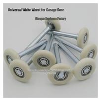 Nailono garažo vartų ritinėliai - Maži balti atverčiami ratukai ir bėgelių priedai 10.5cm White Wheel, 1 piece
