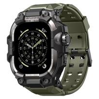 Dirželis+ Metalo dėklas Apple Watch Ultra 3 2 Juostos 49mm 46mm 45mm 44mm Taktinis apyrankės dangtelis correa iwatch 11 10 9 8 7 6 5 SE 3 46MM (Series 11 10) žalia