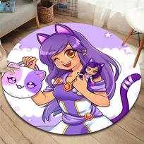 Aphmau apvalus kilimas, kilimėlis svetainei, miegamajam, sofai, žaidimų kambariui dekoruoti, neslystantis grindų kilimėlis 80cmx80cm