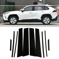 Juodos Langų Apdailos Dangtelio Lipdukai TOYOTA RAV4 RAV 4 2007- Dekoravimui Išorės Šoninių Durų Stulpeliams Automobilio Aksesuarai For RAV4 2007-2013