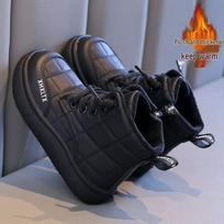 Boys' 2025 Winter Snow Boots: High-Top, Velvet-lined Martin Style Short Boots Size 32 - 19.9 cm