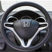 Black Non-slip Microfiber Leather Car Steering Wheel Cover For Honda Fit 2009-2013 City 2009-2013 Jazz 2009-2013 ight 2010 Red Thread