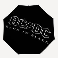 1pc AC DC Back in Black Automatic Open Close Umbrella  Windproof Canopy, Automatic Open Close Button10168