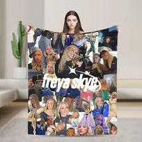 Freya Skye itin minkštas pledas Kelioninis pliušinis patalynės užtiesalas Juokingas svetainės flanelinis lovatiesis Sofos lovos užvalkalas 30x40in