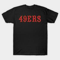 Men Black Print T-shirt 49Ers-Football No-Cut Transfer Paper Print Cotton Tshirt 3XL juoda
