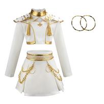 Vaikams Mergaitėms Kpop Medžiotoja Dainininkė Kostiumas Helovinas Karnavalas Sceninė Vaidinimo Cosplay Kostiumas 3 dalių Helovino Šventės Kostiumų Rinkinys 110