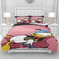 MINISO Animacinis Antis Donaldas Antklodės užvalkalas Odai draugiškas ir kvėpuojantis Antklodė Šiluma Vaikų miegamojo patalynė EU Single(135*200cm)3pcs