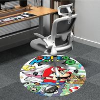 1pc Super Mario Bros. Office Round Area Rug, Under Office Chairs Bedroom Living Room Home Decor  a1022284 80cm by 80cm
