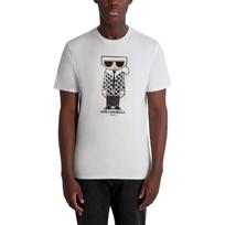 KARL LAGERFELD Men's Short Sleeve Crewneck Karl Graphic Design T-Shirt S balta