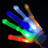 1 pora LED šviečiančių pirštinių Šviečiantys Helovino vakarėlio šviesos rekvizitai Mirksintys kaukolės pirštinės Vakarėlio šviečiantys pirštinės vaikams paaugliams rekvizitas