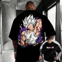 New Dragon Ball Anime Goku Roundneck Shortsleeved 2026 Bandai Summer Mens Sports Loose and Breathable Cotton Tshirt S
