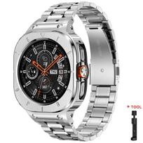 Prabangus modifikavimo rinkinys Samsung galaxy Watch ultra2025/7ultra 47mm Auksinis Sidabrinis Juodas Korpusas+Dirželis Galaxy ultra 47mm Bamperiui Galaxy Ultra 2025 sidabras