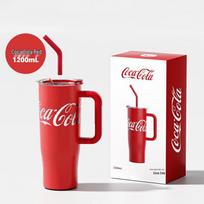 NONOO Coca-Cola 1200ml didelis termosinis puodelis su šiaudeliu