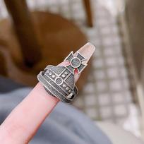 Vintage Vintage Saturn Open Ring Punk Street Personality Niche Design High Sense French Ring Woman Adjustable opening