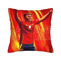 Decorative Pillowcase Lamine Y-Yamal Accessories Seat  Football Star  Throw Pillow Case Cover Zipper Multi Size 12x12Inch