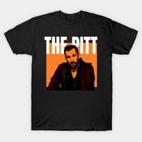 Men Black Print T-shirt The Pitt No-Cut Transfer Paper Print Cotton Tshirt M juoda