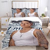 Eminem Hip-Hop Singer All Season Duvet Casal Cover Bedding Sets Soft Quilt Cover And Pillowcases Teen Single/Double/Queen/King EU Single(135*200cm)3pcs