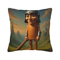 Tung Tung Tung Sahur Firework Pillow Case  Print Pillow Cover For Living Room Sofa Novelty Cushion Cover 12x12Inch