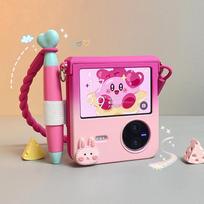 Cute Women flip phone case for Samsung Z Flip 5 ZFlip6 OPPO Find N2 Flip / OPPO Find N3 Flip/Vivo X Flip Case with stylus and lanyard For Samsung Galaxy ZFlip5