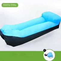 Inflatable Air Sofa Headrest Design Hammock Waterproof Anti-Air Leaking Pouch Couch Air Chair for Outdoor Beach Hiking šviesiai mėlyna spalva