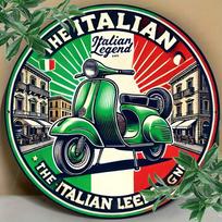 Vintažinis Vespa Metalinis Sienos Menas Italijos Motociklo Ženklas Retro Namų Dekoras 20x20