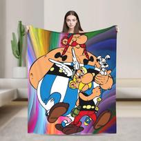 Asterikso ir Obelikso flanelinė antklodė, šilta, minkšta, svetainės pikniko gatvės tendencijų lovatiesė, sofos-lovos užvalkalas 30x40in