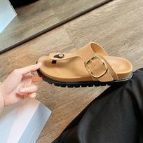 Texas Holiday~ Seasonal Retro Thick Bottom Double Buckle Belt Birkenstocks Slippers Sandals Outer Wear 35