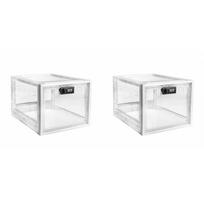 2X Lock Box For Medicines, Food And Electronic Devices, Cell Phones In One Convenient Container skaidrios baltos spalvos