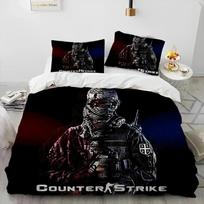 Prabangus Naujas 3D Spausdinimo CS GO Žaidimo Žaidėjo Counter Strike Patalynės Komplektas Antklodės Užvalkalas Patalynės Komplektas Antklodės Užvalkalas Pagalvės Užvalkalas Karalienės Dydis Berniukams Suaugusiems 70x133cm 2pcs