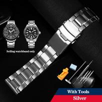 VIENAS 22 mm vientas nerūdijančio plieno laikrodžio apyrankė SEIKO SRPC63J1 SNE498 SNE533 laikrodžiui Su įrankiais SNE537 SNE518 Metalinė apyrankėMN 22mm sidabras