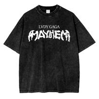 Vintažiniai skalbti Lady Gaga The Mayhem Ball Tour marškinėliai Mados Vyrams/Moterims Estetiški Aukštos Kokybės Rūgštinio Plovimo 100% Medvilniniai Marškinėliai M