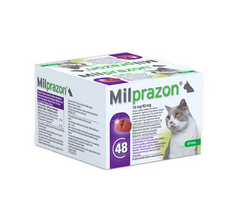 Milprazon 16mg/40mg tabletės nuo kirminų ne mažiau kaip 2 kg sveriančioms katėms, N4, 4 tabl.