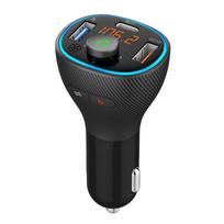 FM Transmitter with Bluetooth 5.0 + USB A QC3.0 + Type C (total 30W) FM-73, Black