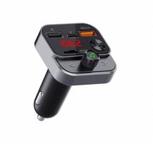 FM Bluetooth 5.0 Transmitter + USB-A QC3.0 + Type-C (30W total) FM-84B, Black