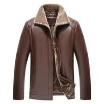 Vienetinė vyriška odinė ir kailinė striukė vidutinio amžiaus ir vyresnio amžiaus vyrams 3XL/56 juoda