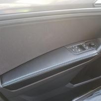 For VW Tiguan 2017 2018  4pcs Black with white line Car Door Armrest Panel Microfiber Leather Cover Protective Trim