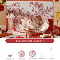 Naijiang Rose Holiday Keramikos stalo indų rinkinys