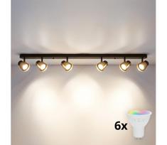 Brilagi - LED RGBW reguliuojamas taškinis šviestuvas NUGGET 6xGU10/6W/230V juoda/auksinė