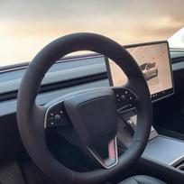 Hand-Stitched Non-Slip wear resistant  Leather Car Steering Wheel Cover For Tesla New Model 3 Highland 2024 1