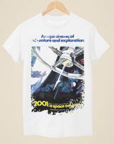 2001 m: Kosminė odisėja (1968 metai) - Filmo plakato įkvėpti unisex balti marškinėliai Unisex marškinėliai M