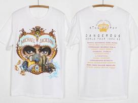 Michael Jackson Dažymas 90-ųjų Pavojingas Turas Grafika Vintažinio Stiliaus Pop Marškinėliai Unisex T-shirt S