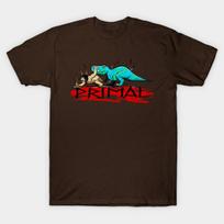 Men Black Print T-shirt Primal No-Cut Transfer Paper Print Cotton Tshirt M ruda